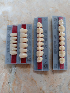 28 Upper and Lower Anterior and Posterior Acrylic Denture Teeth Shade A3.5 Size Medium