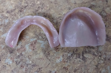 Load image into Gallery viewer, Dentures Full Upper and Lower Dark False Teeth Set Small